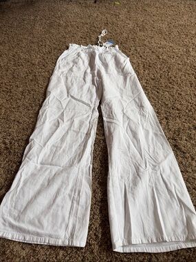 Ice White Wide Leg Pants